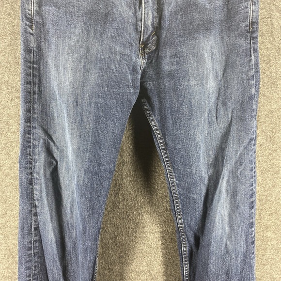 Levis Jeans Mens 32x32 Blue 505‎ Mid Rise Western Cowboy Straight Dark Wash - Picture 2 of 12